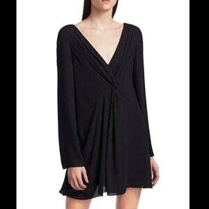 Cinq a sept Cecil black long sleeve twist mini dress